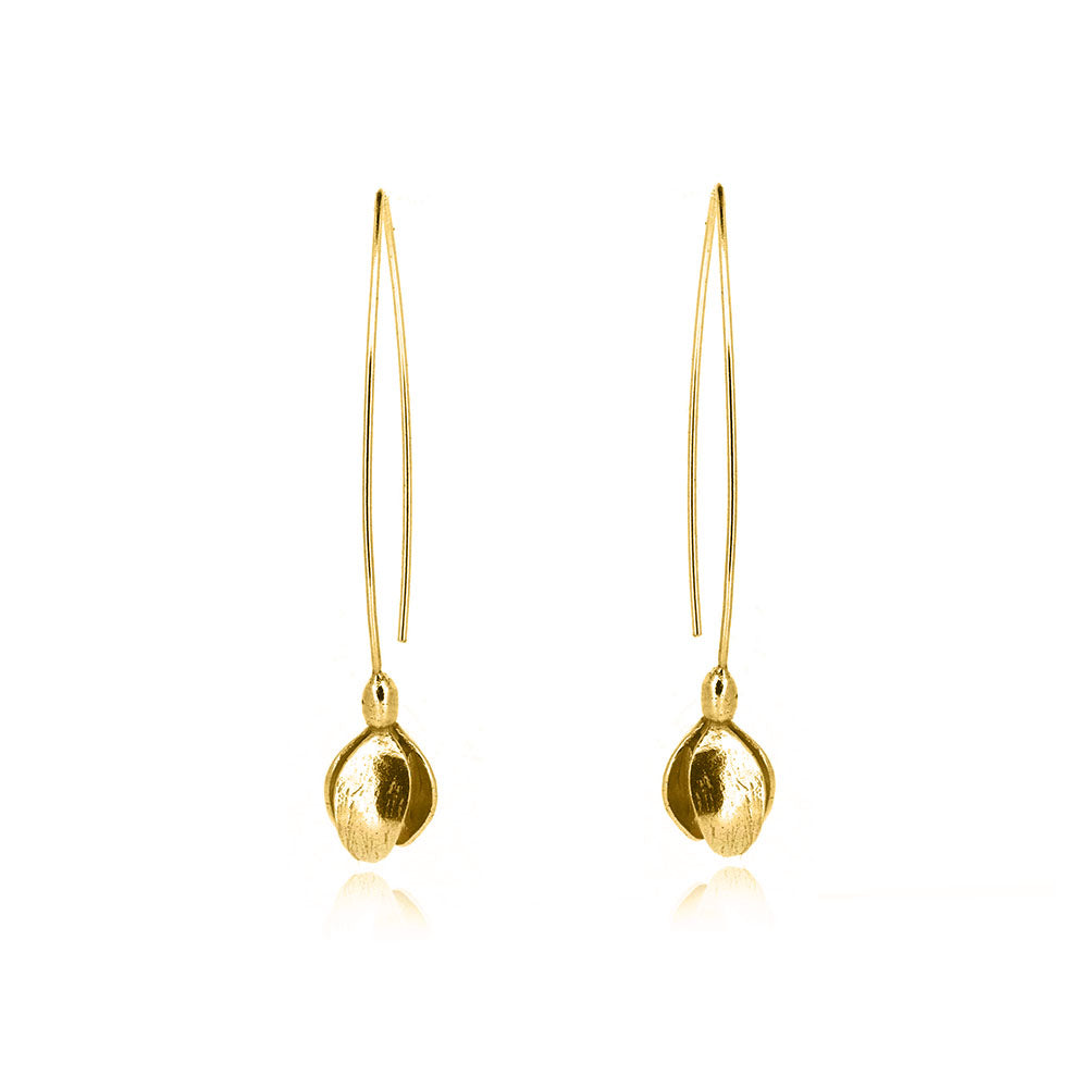 Snowdrop Statement Drop Earrings - Yellow Gold Vermeil Drop Earrings
