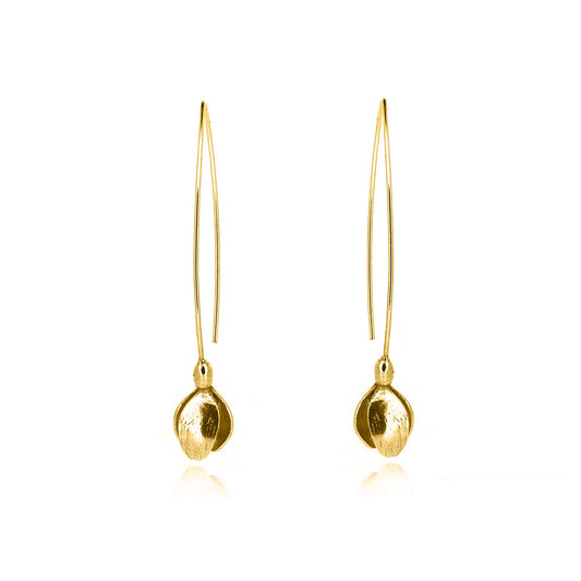 Snowdrop Statement Drop Earrings - Yellow Gold Vermeil Drop Earrings