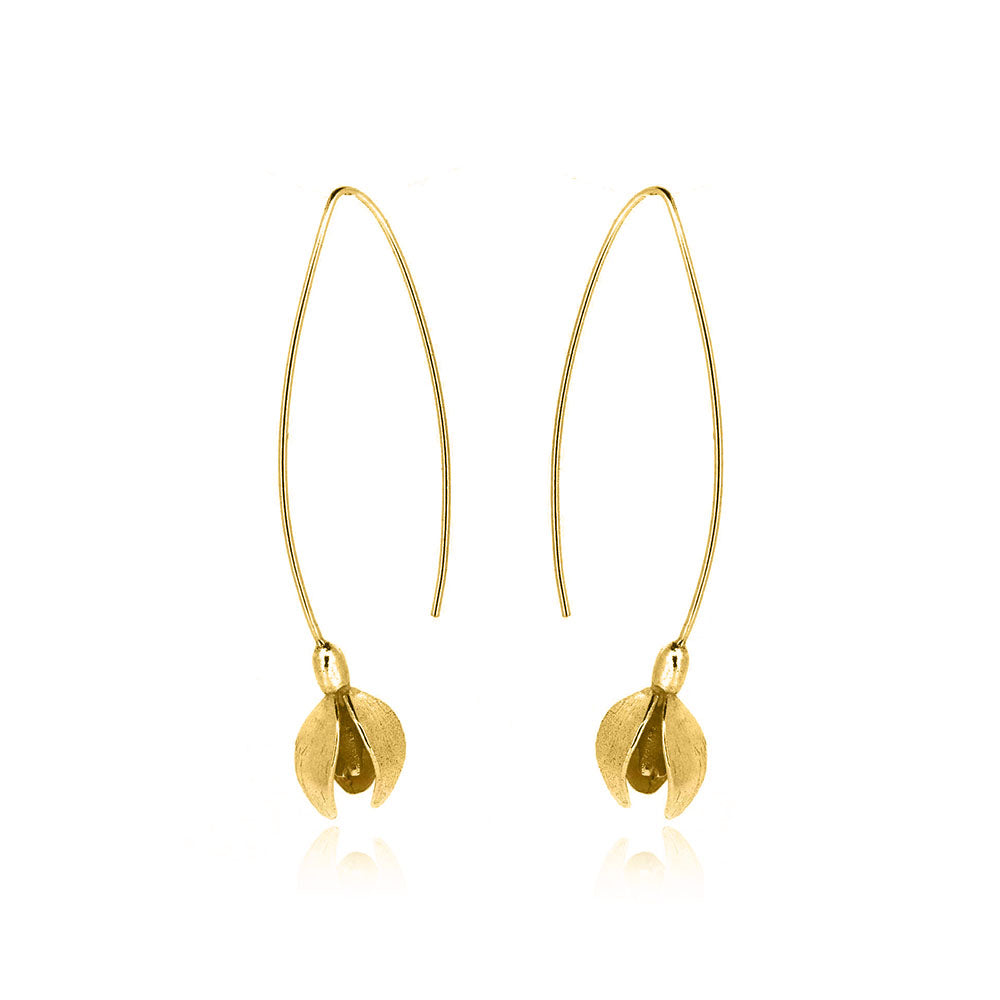 Snowdrop Statement Drop Earrings - Yellow Gold Vermeil Drop Earrings
