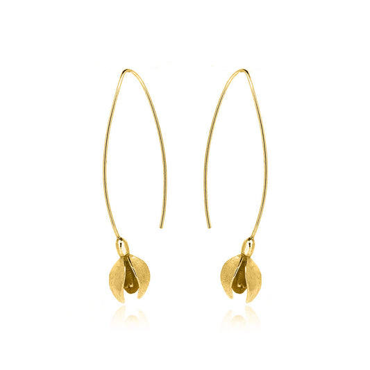 Snowdrop Statement Drop Earrings - Yellow Gold Vermeil Drop Earrings