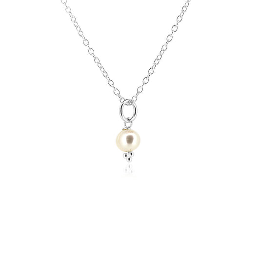 Alyssia White Freshwater Pearl Necklace - Sterling Silver