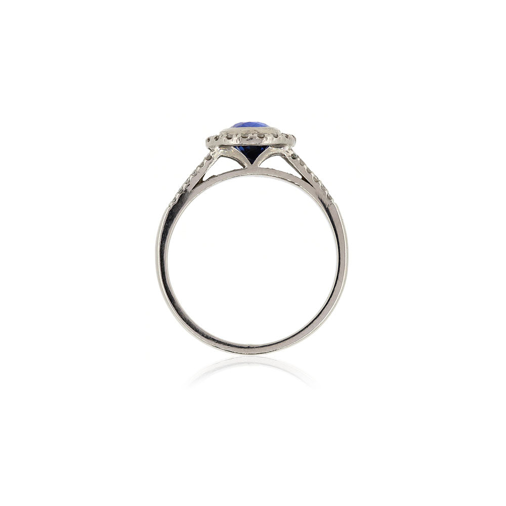 Pre-Owned - Sapphire And Diamond Cluster Ring