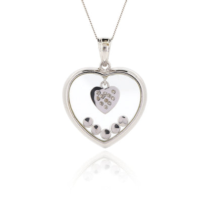 Pre-Owned - Heart Floating Diamond Pendant Pendant