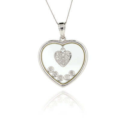 Pre-Owned - Heart Floating Diamond Pendant Pendant