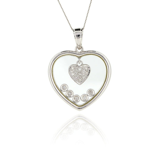 Pre-Owned - Heart Floating Diamond Pendant