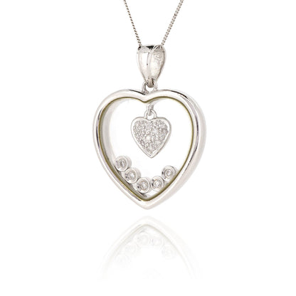 Pre-Owned - Heart Floating Diamond Pendant Pendant