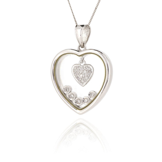 Pre-Owned - Heart Floating Diamond Pendant
