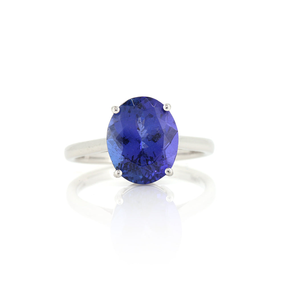 Platinum 5.15ct Tanzanite Solitaire Ring - Pre-Owned