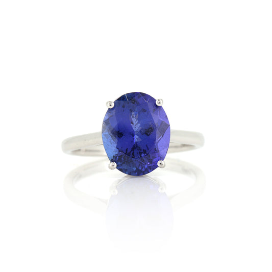 Platinum 5.15ct Tanzanite Solitaire Ring - Pre-Owned