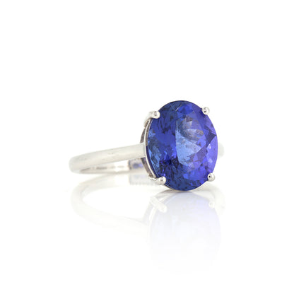 Platinum 5.15ct Tanzanite Solitaire Ring - Pre-Owned