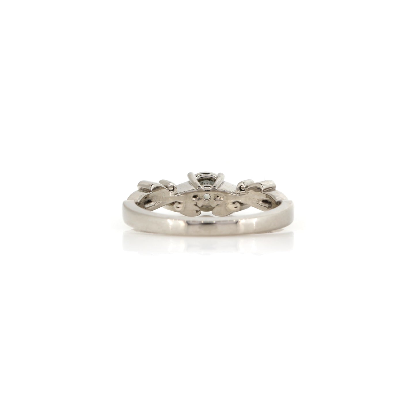 Diamond Solitaire Floral Vine Palladium Ring - Pre-Owned