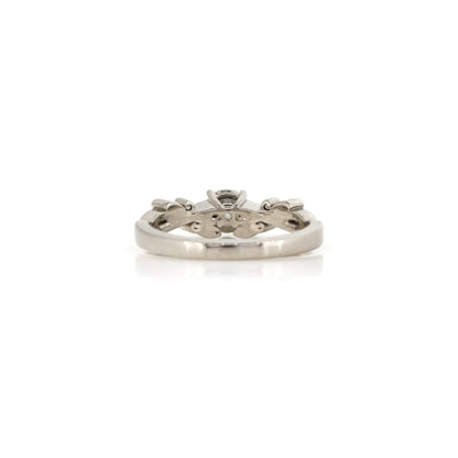 Diamond Solitaire Floral Vine Palladium Ring - Pre-Owned