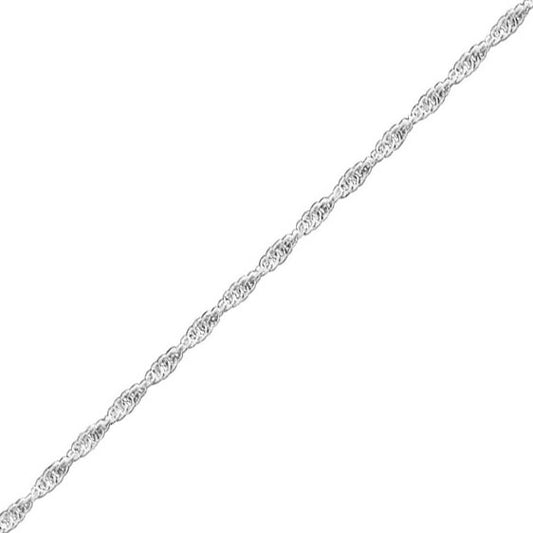 Prince of Wales Rope Chain - Sterling Silver - 20 Inch (50cm) Length, 1.78mm width