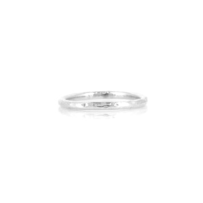 Esther Dappled Stacking Ring - Sterling Silver - Size K