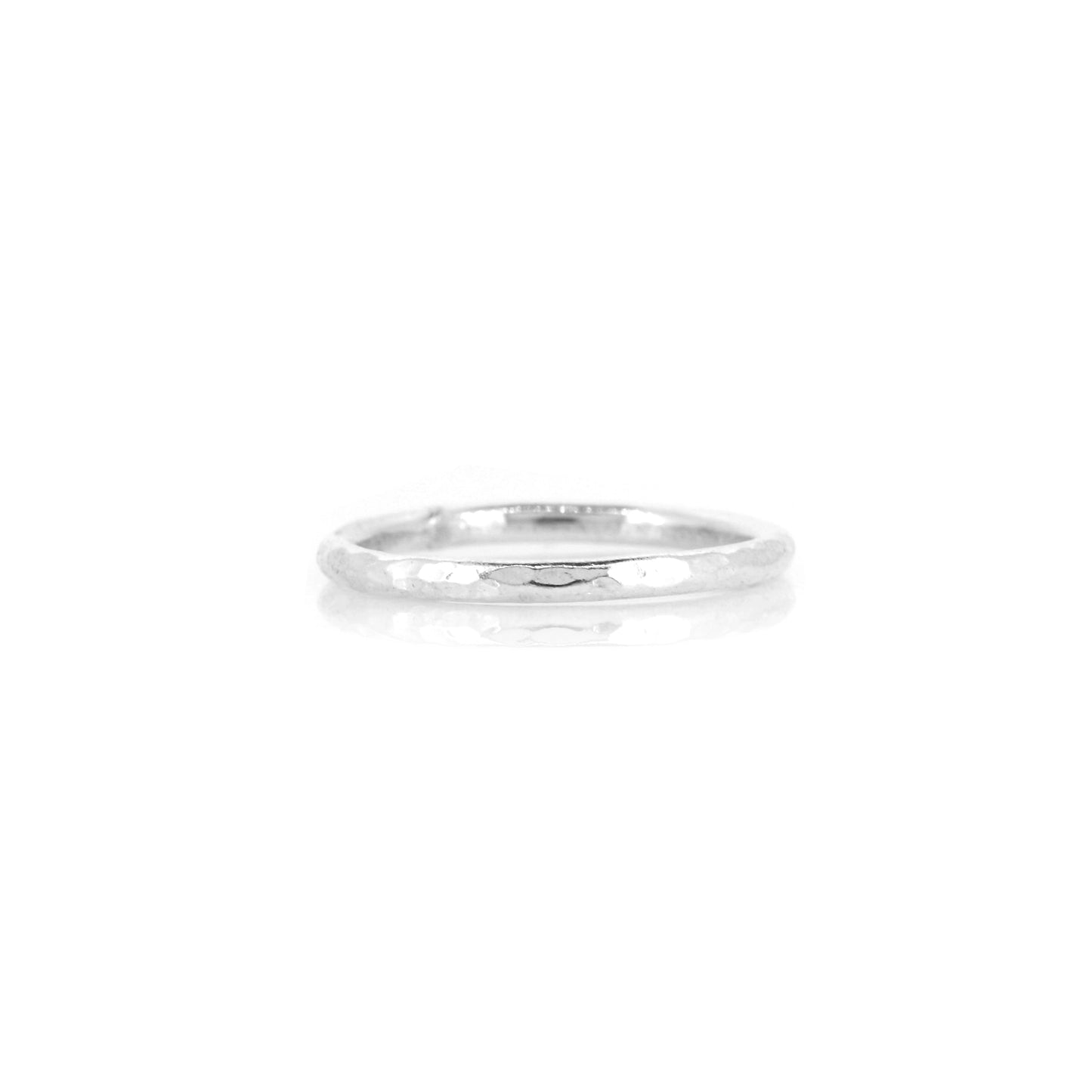 Esther Dappled Stacking Ring - Sterling Silver - Size K