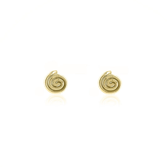 Spiral Small Stud Earrings - 9ct Yellow Gold Stud Earrings