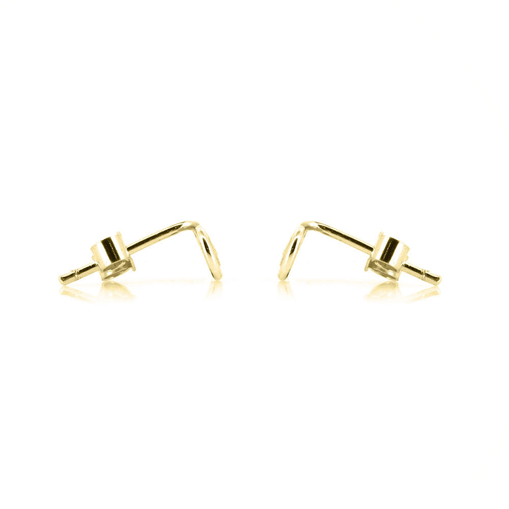 Spiral Small Stud Earrings - 9ct Yellow Gold Stud Earrings