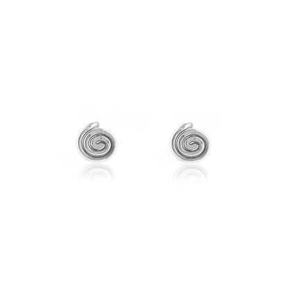 Spiral Small Stud Earrings - Sterling Silver Stud Earrings