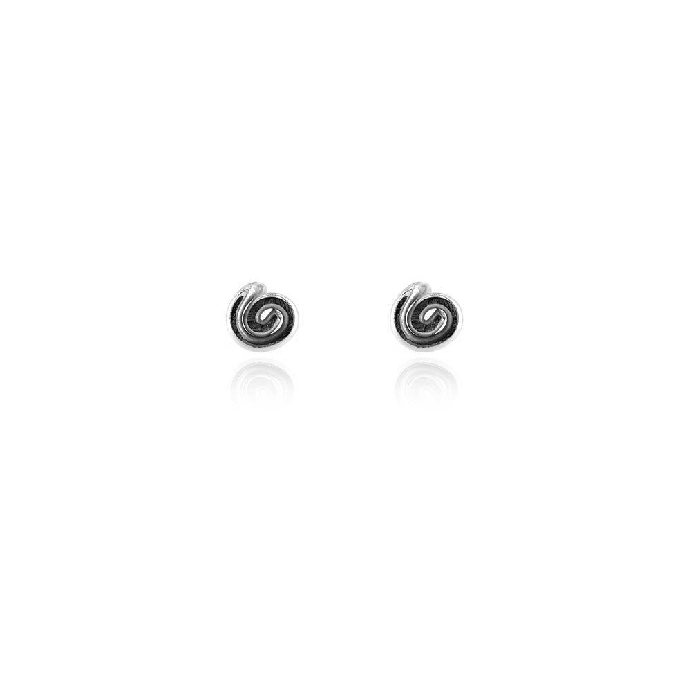 Spiral Tiny Stud Earrings - Sterling Silver