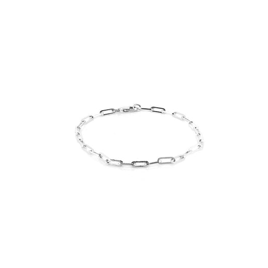 Square Trace Paperclip Bracelet - Sterling Silver