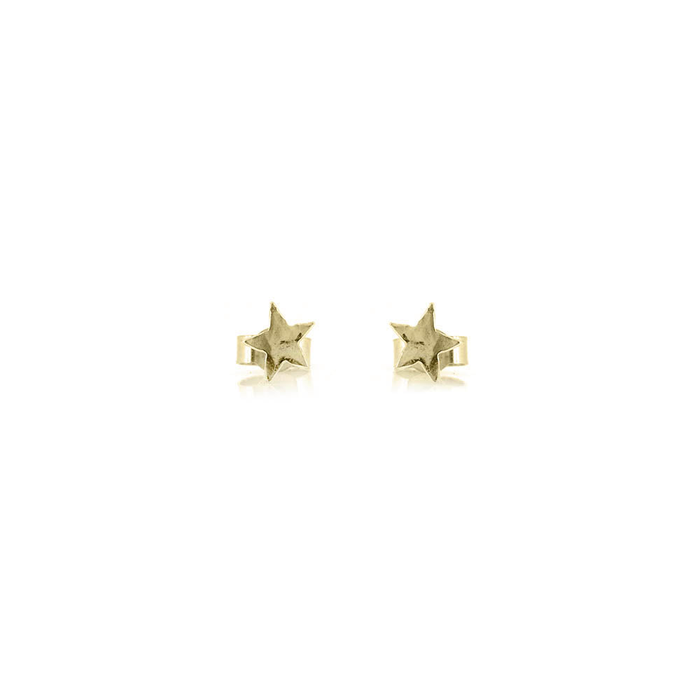 Star Tiny Stud Earrings - 9ct Yellow Gold Stud Earrings