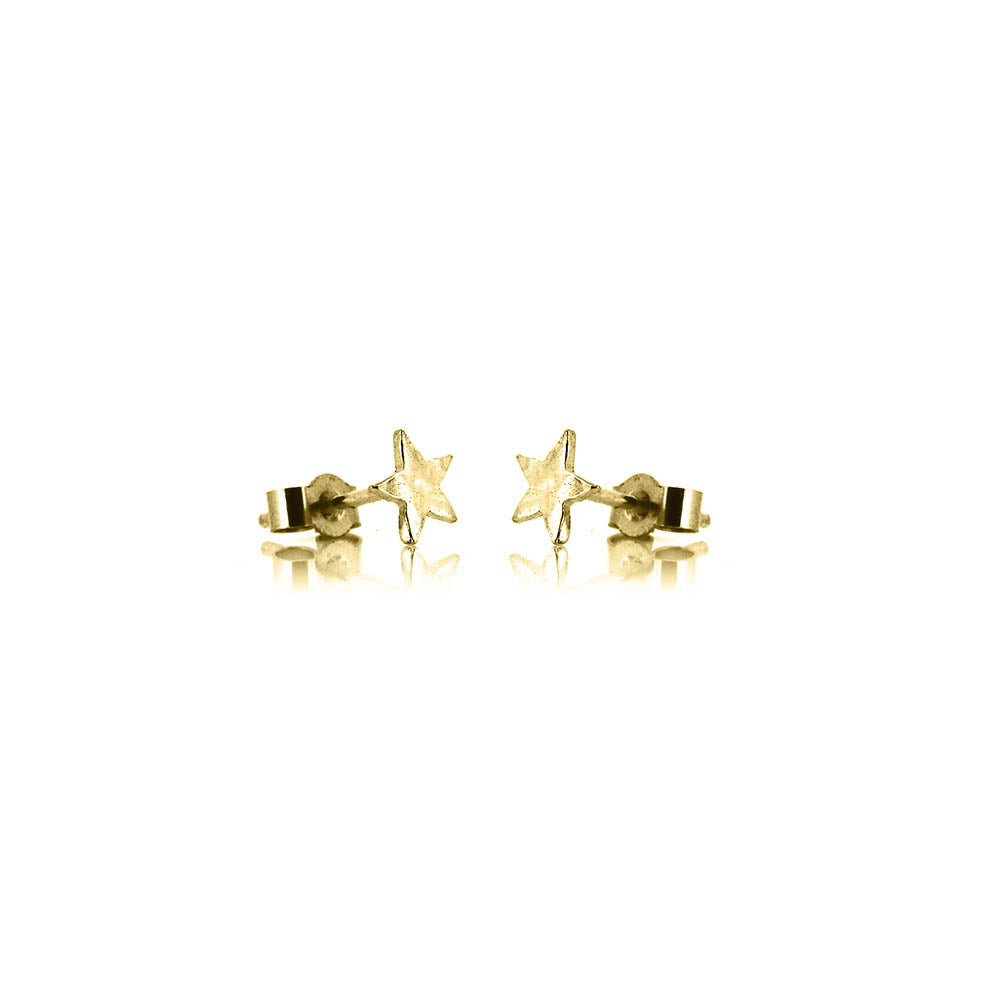 Star Tiny Stud Earrings - 9ct Yellow Gold Stud Earrings