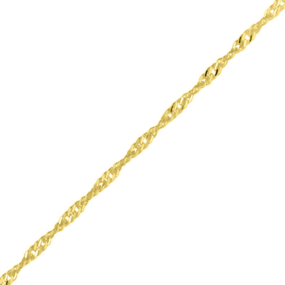 Twisted Curb Bracelet - Yellow Gold Vermeil - 7.5 Inch (19cm) Length, 2.4mm width