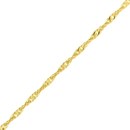 Twisted Curb Bracelet - Yellow Gold Vermeil - 7.5 Inch (19cm) Length, 2.4mm width