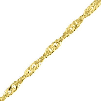 Twisted Curb Bracelet - Yellow Gold Vermeil - 7.5 Inch (19cm) Length, 2.4mm width