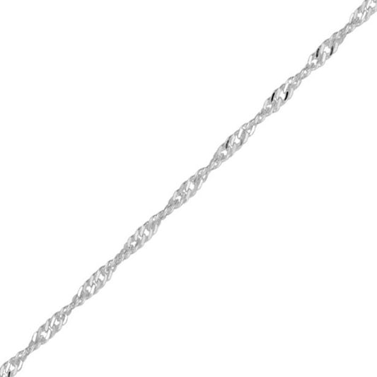 Twisted Curb Chain - Sterling Silver - 18 Inch (45cm) Length, 3.1mm width Chains