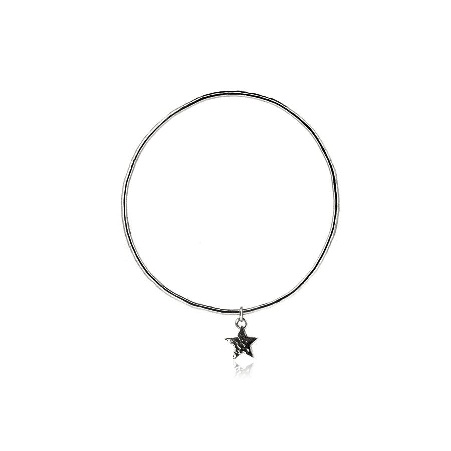 Star Charm Bangle - Sterling Silver Bangles