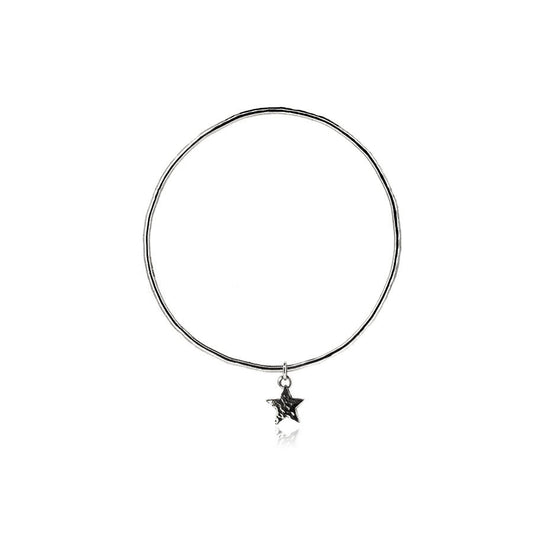 Star Charm Bangle - Sterling Silver Bangles