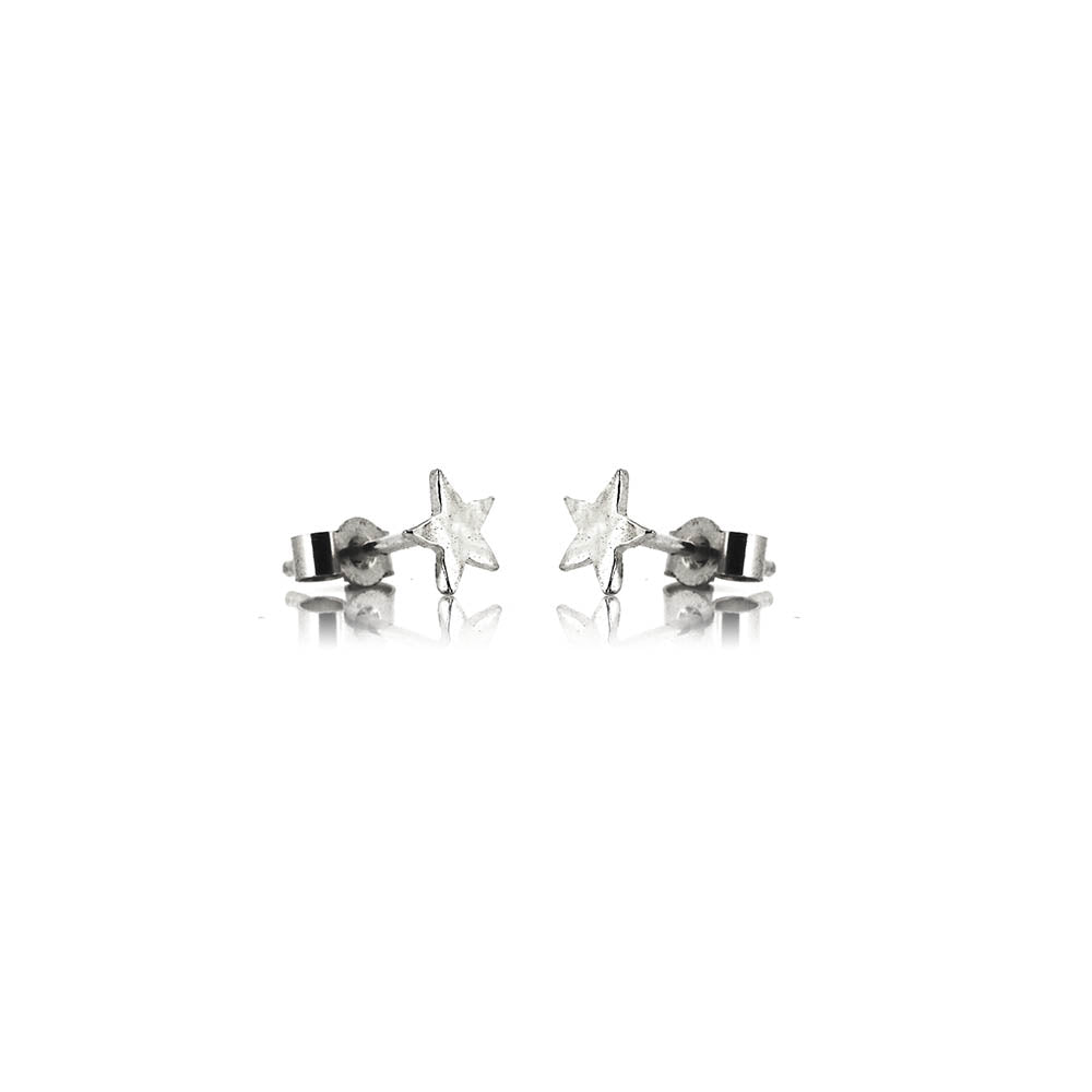 Star Large Stud Earrings - Sterling Silver Stud Earrings