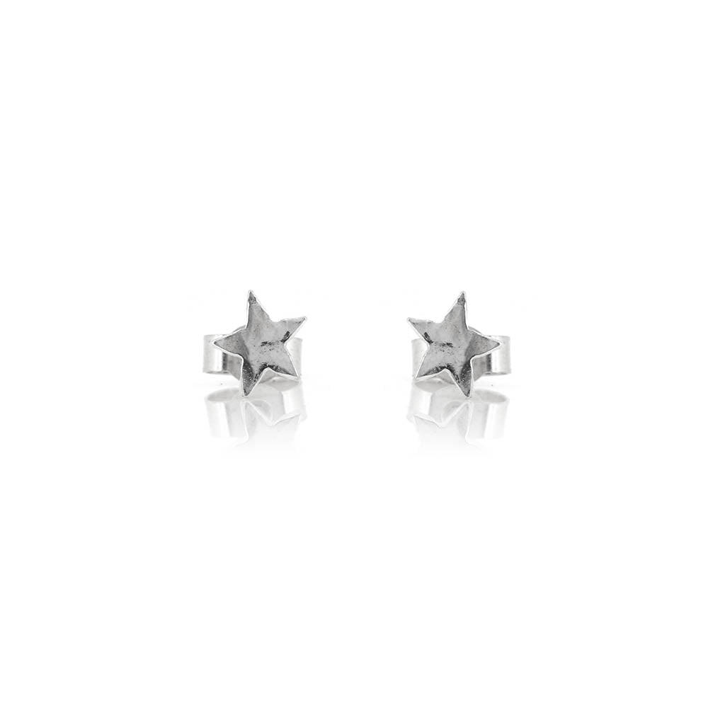 Star Large Stud Earrings - Sterling Silver Stud Earrings