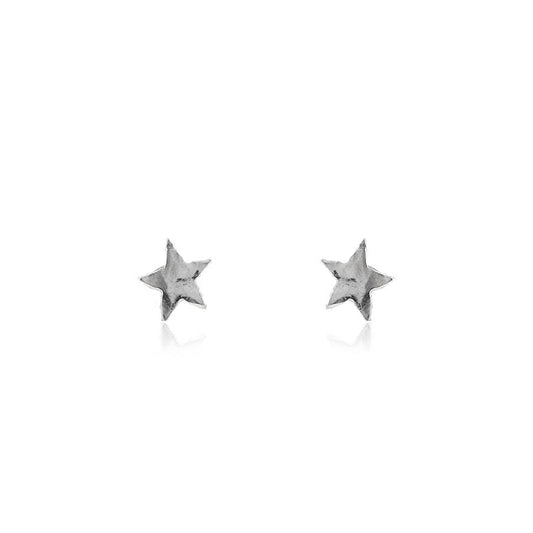 Star Large Stud Earrings - Sterling Silver Stud Earrings