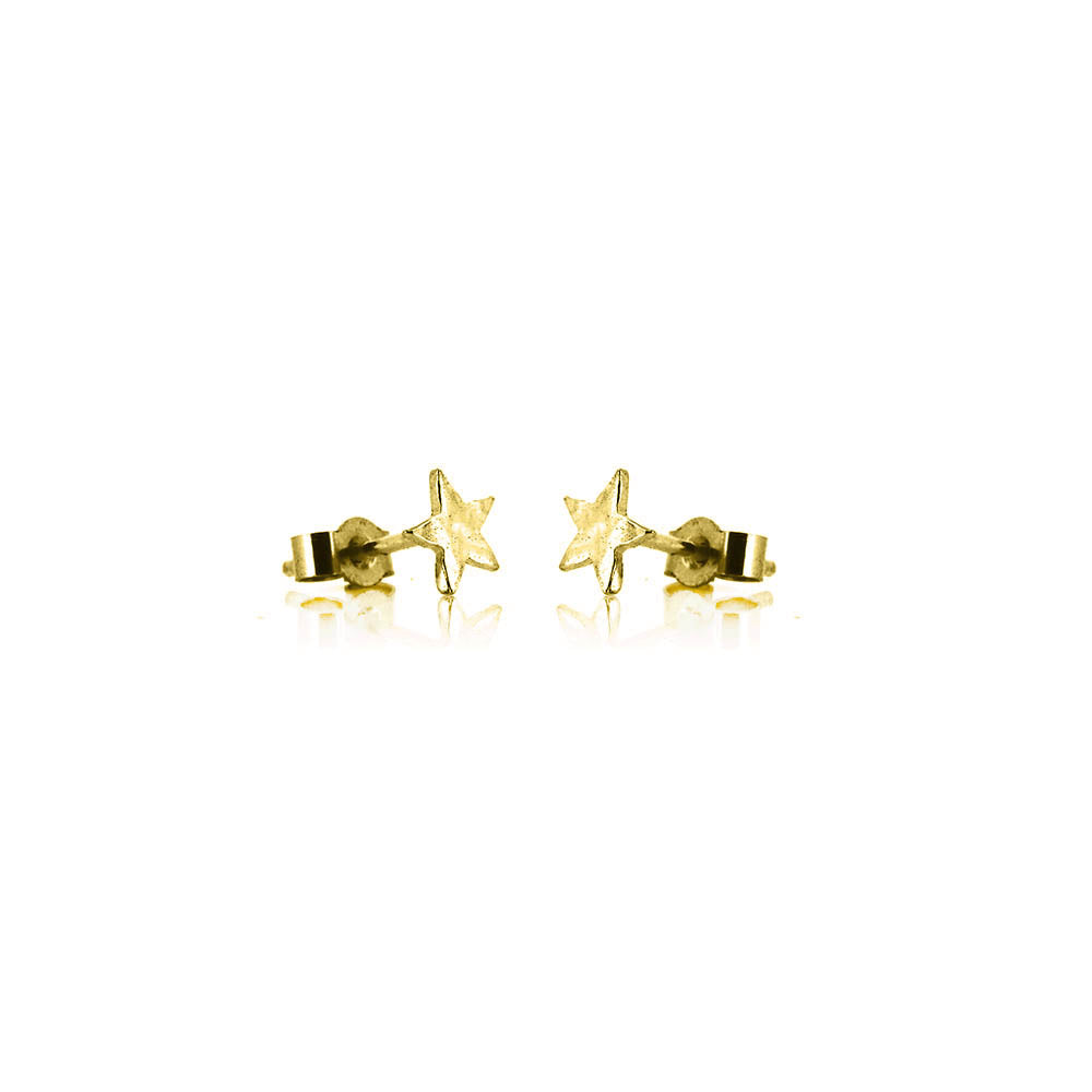 Star Tiny Stud Earrings - Yellow Gold Vermeil Stud Earrings