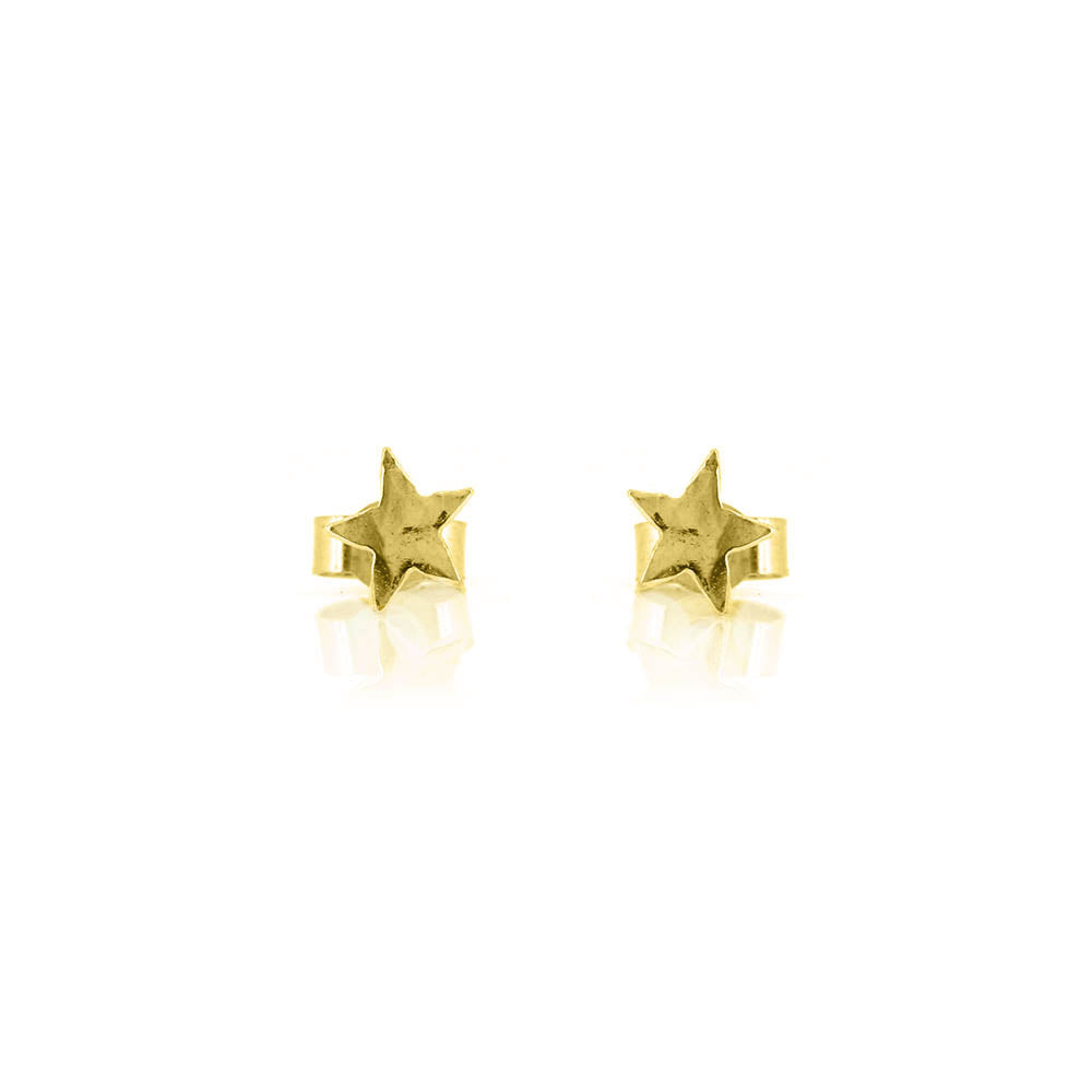 Star Tiny Stud Earrings - Yellow Gold Vermeil Stud Earrings