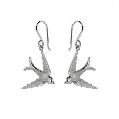 Swallow Large Drop Earrings - Sterling Silver