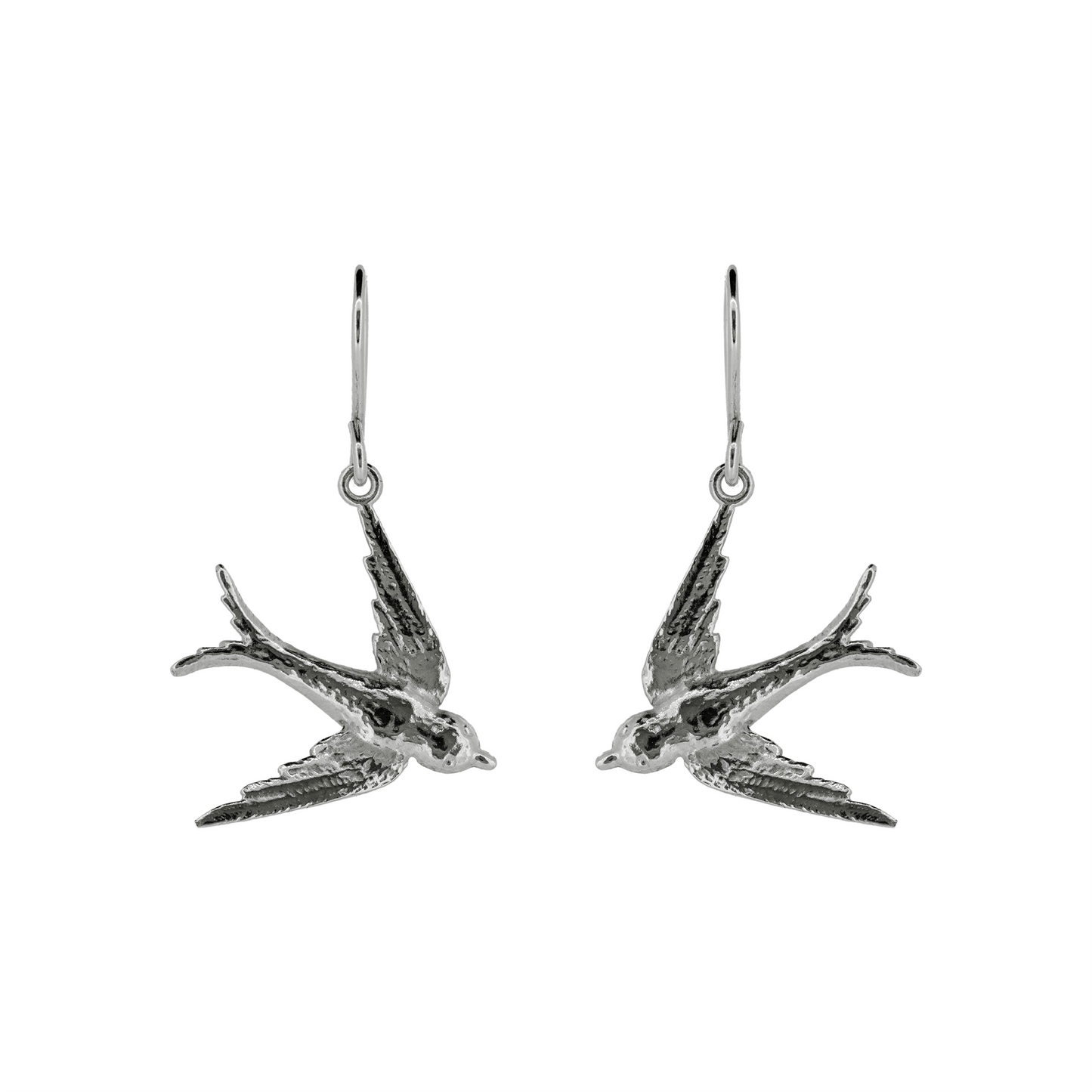 Swallow Large Drop Earrings - Sterling Silver