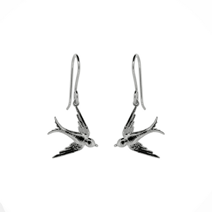 Swallow Small Drop Earrings - Sterling Silver