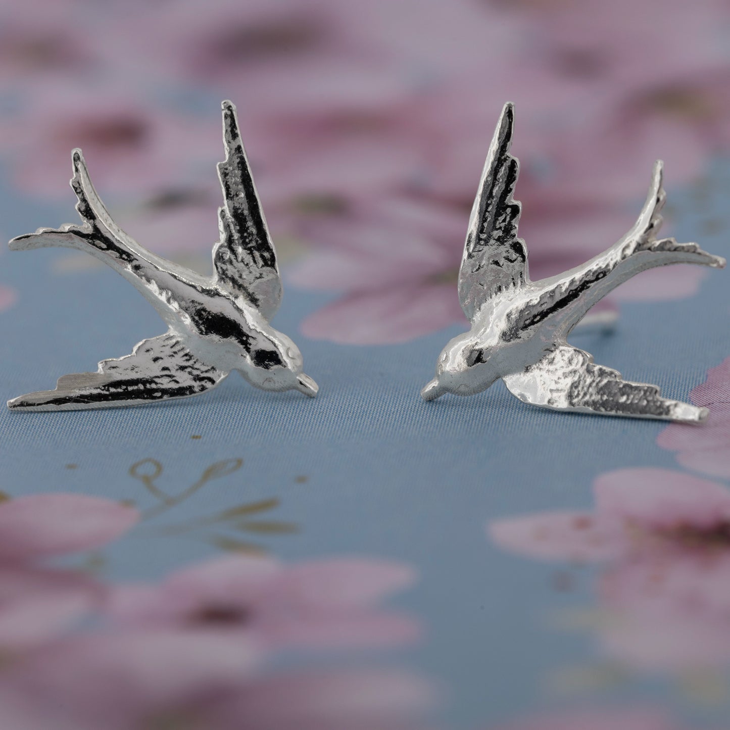 Swallow Large Stud Earrings - Sterling Silver