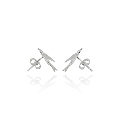 Small Swallow earrings on white background side on