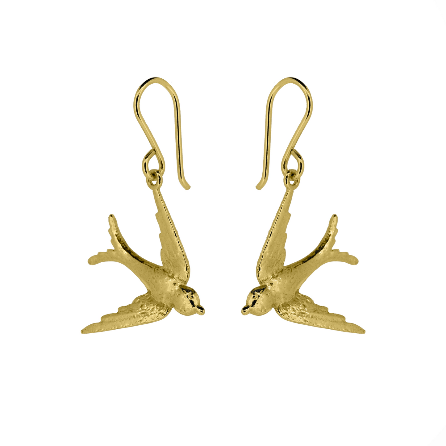 Swallow Large Drop Earrings - Yellow Gold Vermeil
