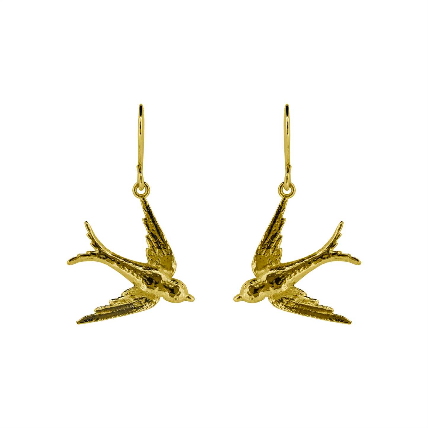 Swallow Large Drop Earrings - Yellow Gold Vermeil