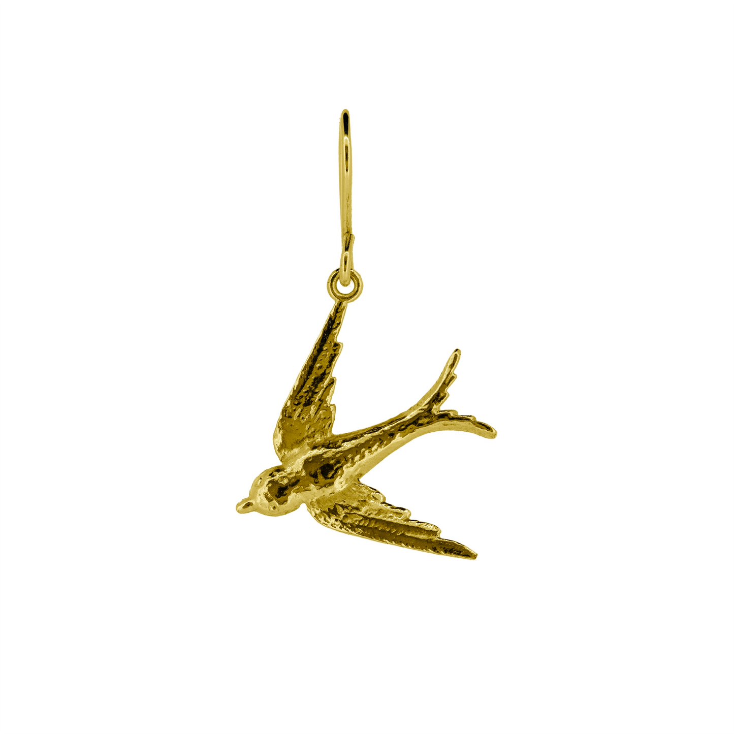 Swallow Large Drop Earrings - Yellow Gold Vermeil