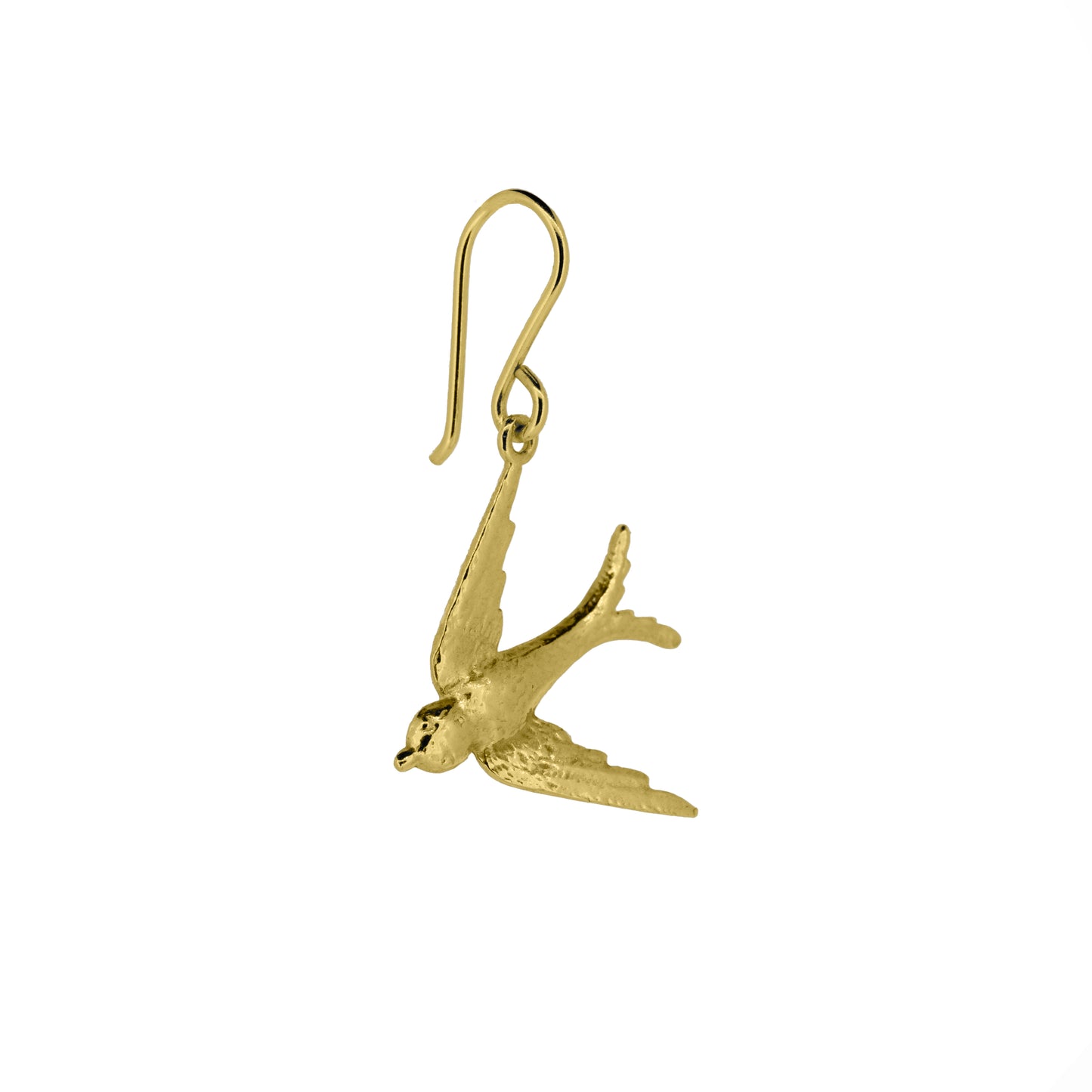 Swallow Large Drop Earrings - Yellow Gold Vermeil