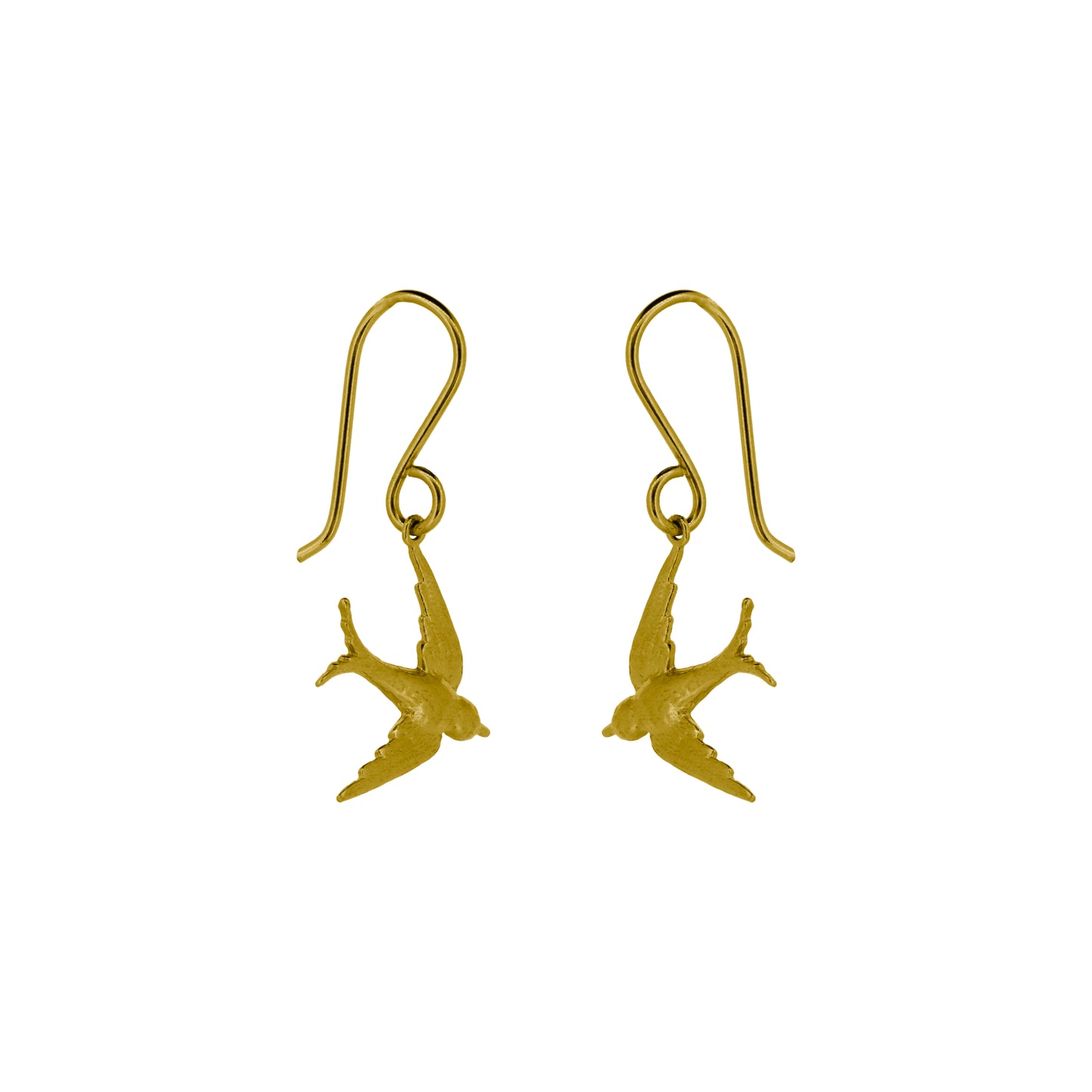 Swallow Small Drop Earrings - Yellow Gold Vermeil