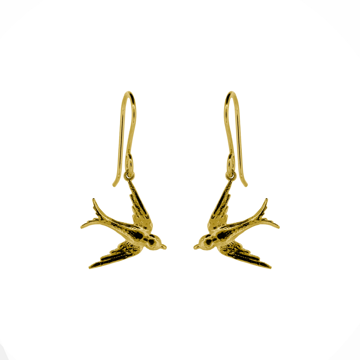 Swallow Small Drop Earrings - Yellow Gold Vermeil