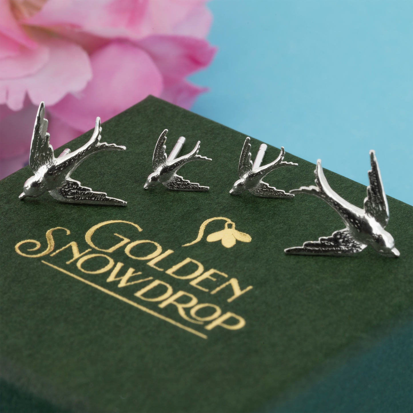 Swallow Small Stud Earrings - Sterling Silver