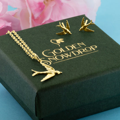 Swallow Large Necklace - Yellow Gold Vermeil